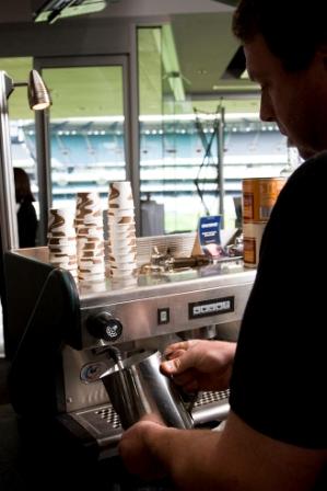 The Coffee Cure - Mobile Coffee Cart Van for Exhibitions, Trade Shows and Conferences - Shown here at the MCG for the ACLA Conference. The Coffee Cure servicing Melbourne Metro, CBD, Mornington Peninsula, Frankston, Geelong and most of Victoria